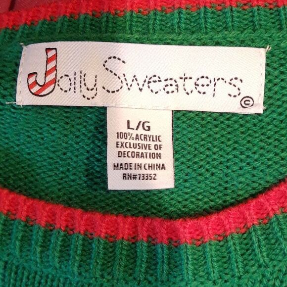 Jolly Christmas Sweater T Rex RAWR! Large Christmas Large Ugly Party Sweater - Picture 5 of 5